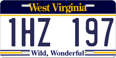 WV license plate 1HZ197