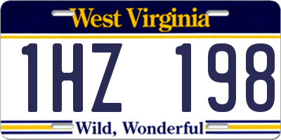 WV license plate 1HZ198