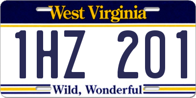 WV license plate 1HZ201