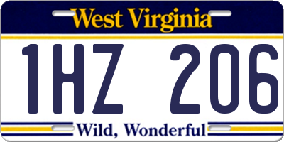 WV license plate 1HZ206