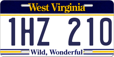 WV license plate 1HZ210