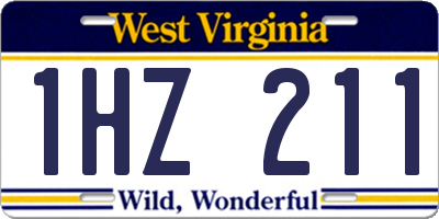 WV license plate 1HZ211