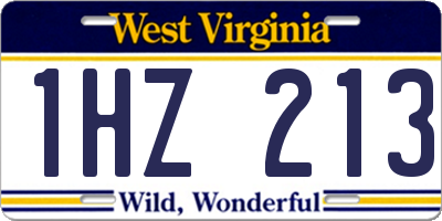 WV license plate 1HZ213