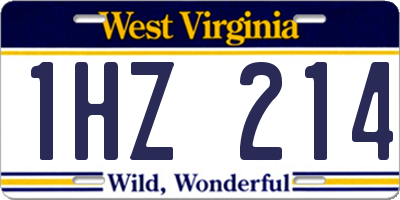 WV license plate 1HZ214