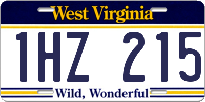 WV license plate 1HZ215