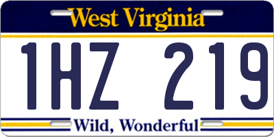 WV license plate 1HZ219