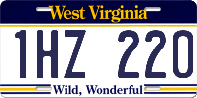 WV license plate 1HZ220