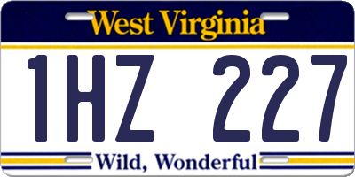 WV license plate 1HZ227