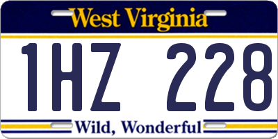 WV license plate 1HZ228