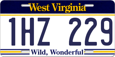 WV license plate 1HZ229