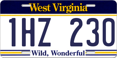 WV license plate 1HZ230