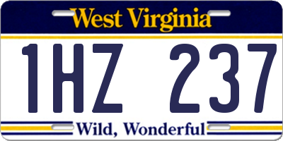 WV license plate 1HZ237