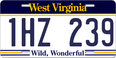 WV license plate 1HZ239