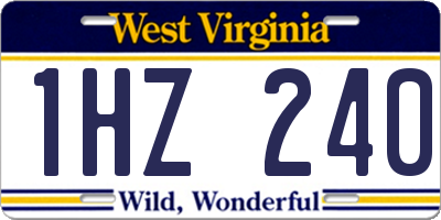 WV license plate 1HZ240
