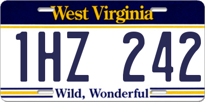 WV license plate 1HZ242