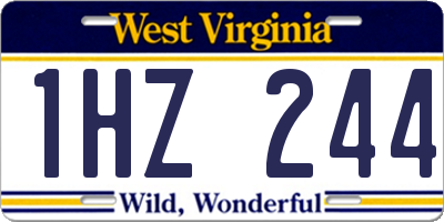 WV license plate 1HZ244
