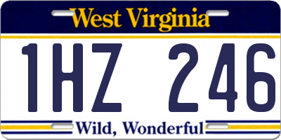 WV license plate 1HZ246