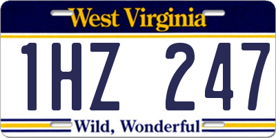 WV license plate 1HZ247