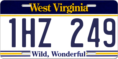 WV license plate 1HZ249