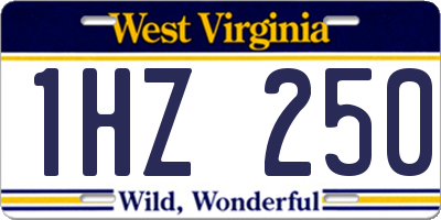 WV license plate 1HZ250