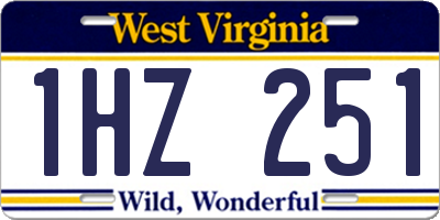 WV license plate 1HZ251