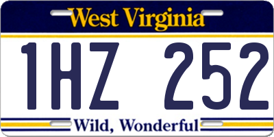 WV license plate 1HZ252