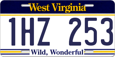 WV license plate 1HZ253