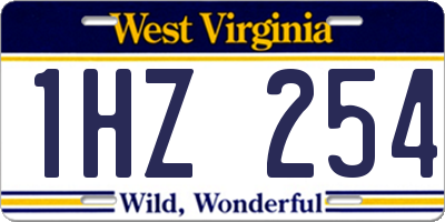 WV license plate 1HZ254
