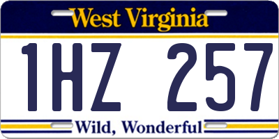 WV license plate 1HZ257