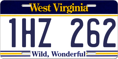 WV license plate 1HZ262