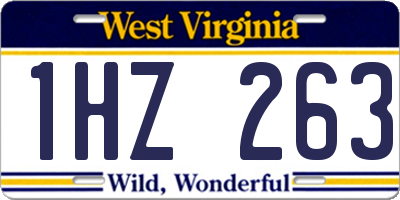 WV license plate 1HZ263