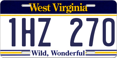 WV license plate 1HZ270