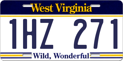 WV license plate 1HZ271