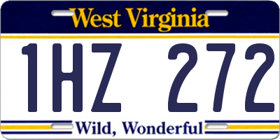 WV license plate 1HZ272