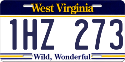 WV license plate 1HZ273