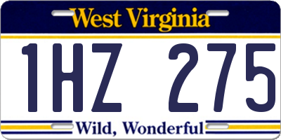 WV license plate 1HZ275