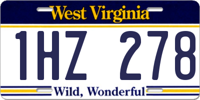 WV license plate 1HZ278