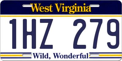 WV license plate 1HZ279
