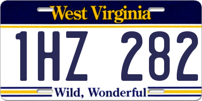 WV license plate 1HZ282