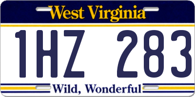 WV license plate 1HZ283