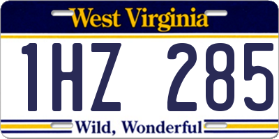 WV license plate 1HZ285
