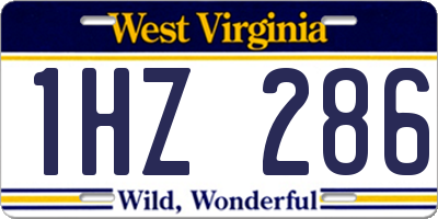 WV license plate 1HZ286