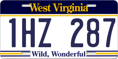 WV license plate 1HZ287