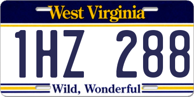 WV license plate 1HZ288