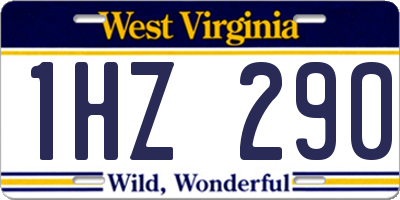 WV license plate 1HZ290