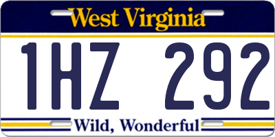 WV license plate 1HZ292
