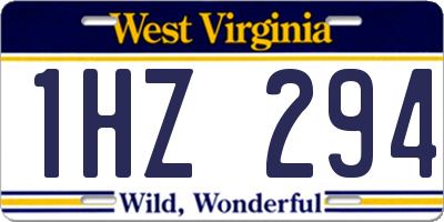 WV license plate 1HZ294