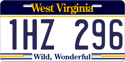 WV license plate 1HZ296