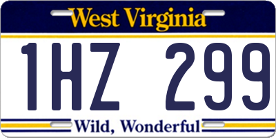 WV license plate 1HZ299