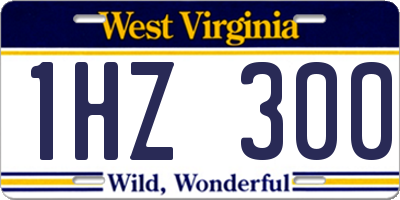 WV license plate 1HZ300
